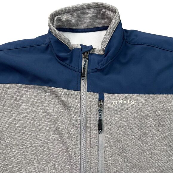 Orvis Sweater Mens Med Performance Pullover Quarter Zip Fleece Gray Pocket - Picture 2 of 10